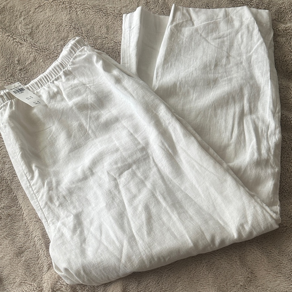 Abercrombie & Fitch Women's White Wide Leg Pants